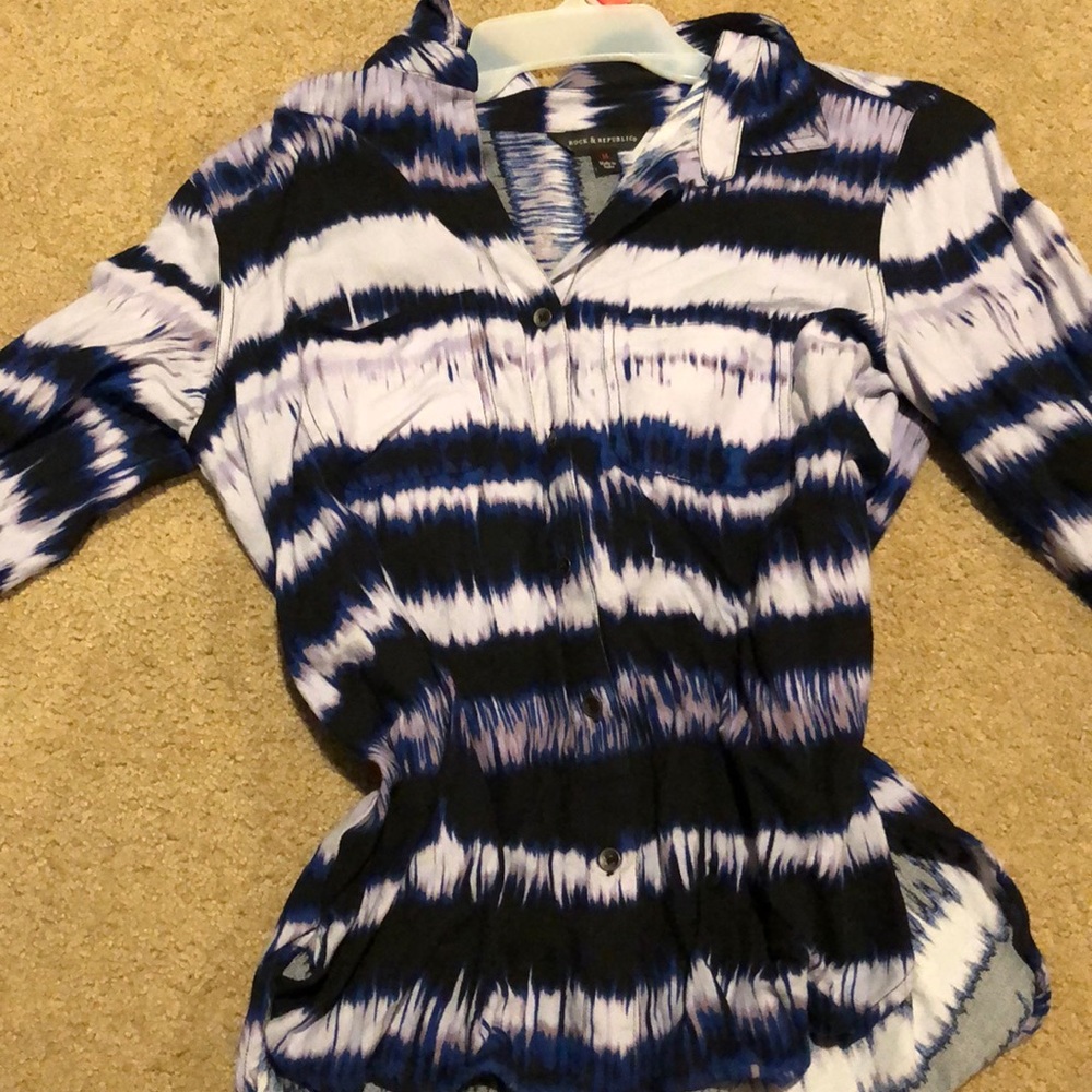 Rock and Republic Medium Purple Tie Dye Blouse